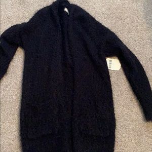 Soft fuzzy black cardigan sweater altar’d state